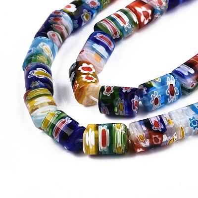 Handmade Millefiori Lampwork Beads Strands X-LAMP-S191-20-1