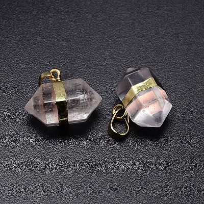 Double Terminated Pointed Gemstone Pendants G-P049-G-1