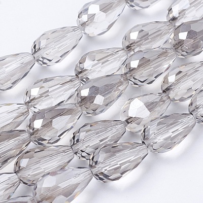 Electroplate Glass Beads Strands X-EGLA-D015-15x10mm-34-1