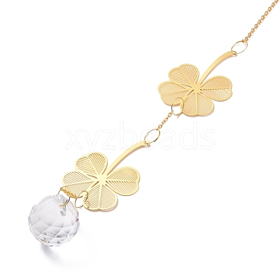 Faceted Glass Sun Catcher Pendant Decorations AJEW-A037-06G-1
