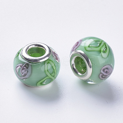 Handmade Lampwork European Beads LAMP-S193-009C-1