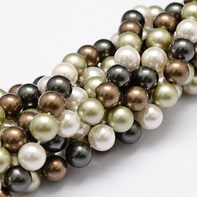 Shell Pearl Bead Strands BSHE-L017-18-1
