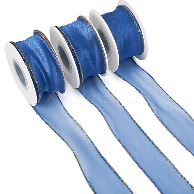 3 Rolls Polyester Organza Ribbons SRIB-TA0001-26A-1