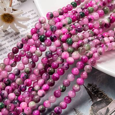 Natural Persian Jade Beads Strands G-G032-6mm-10-1