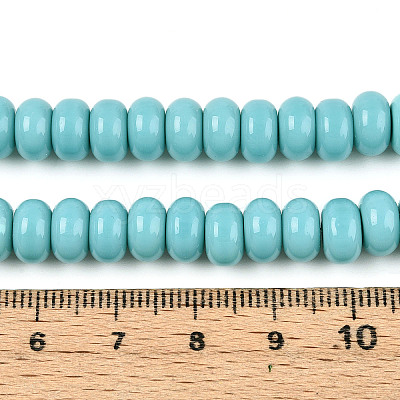 Opaque Spray Painted Glass Beads X-GLAA-ZX008-8mm-18R-1