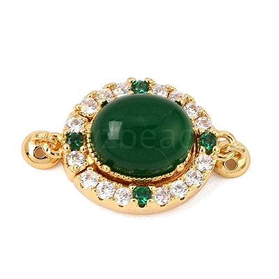 Brass Micro Pave Clear Cubic Zirconia Magnetic Clasps KK-C066-20G-1