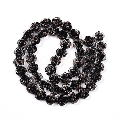 Luminous Handmade Gold Foil Glass Beads Strands FOIL-N029-01I-1