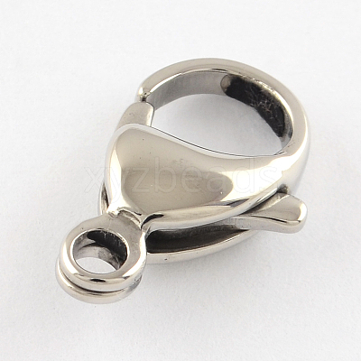 Tarnish Resistant Polished 304 Stainless Steel Lobster Claw Clasps STAS-R072-09A-1