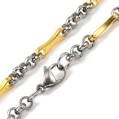 201 Stainless Steel Bone Links Chain Necklace NJEW-F22-39O-GP-1