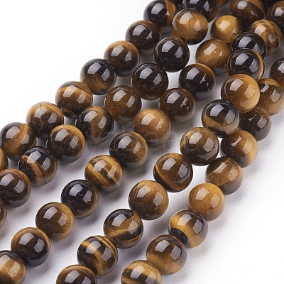 Natural Tiger Eye Beads Strands G-C076-8mm-1B-1