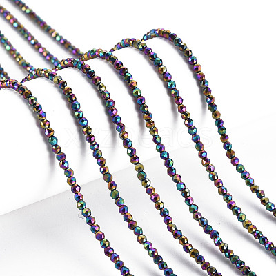 Electroplated Glass Beads Strands X-EGLA-S174-23D-03-1