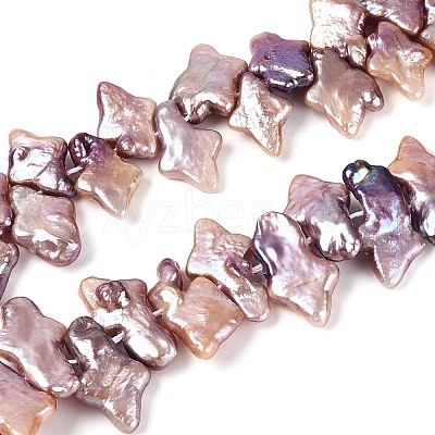 Natural Baroque Keshi Pearl Beads Strands PEAR-S022-02B-1