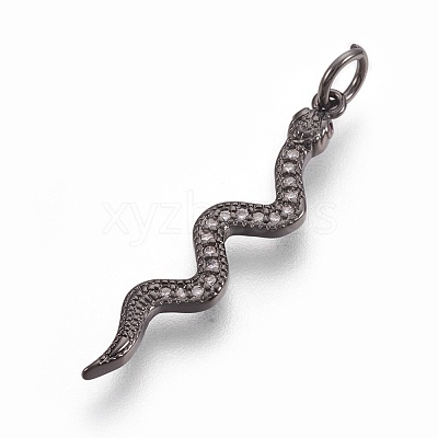 Brass Micro Pave Cubic Zirconia Pendants ZIRC-O026-22B-NR-1
