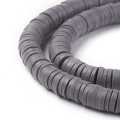 Flat Round Handmade Polymer Clay Beads CLAY-R067-6.0mm-41-1