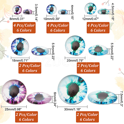 114Pcs 42 Styles Glass Cabochons GLAA-PH0002-91-1