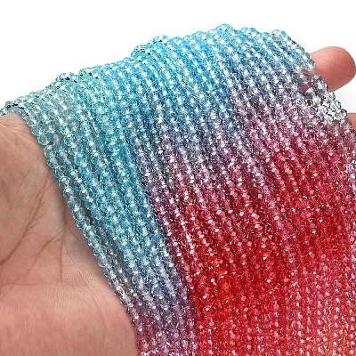 Transparent Painted Glass Beads Strands X1-DGLA-A034-T3mm-A11-1