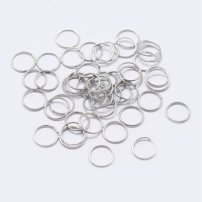 Rhodium Plated 925 Sterling Silver Open Jump Rings STER-F036-02P-0.7x6mm-1