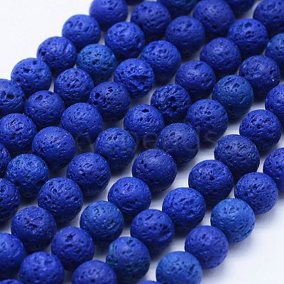 Natural Lava Rock Beads Strands G-F531-8mm-G-1