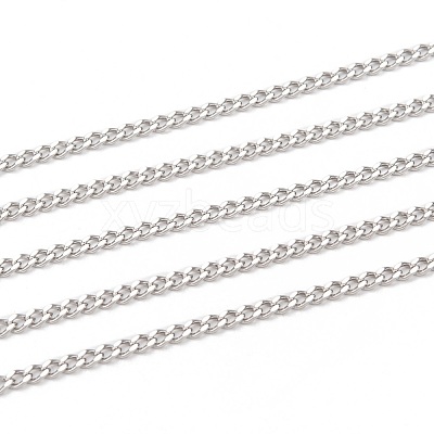 Non-Tarnish 3.28 Feet 304 Stainless Steel Curb Chains X-CHS-P003-05P-1