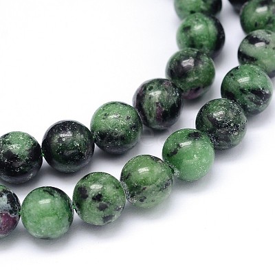 Round Natural Ruby in Zoisite Bead Strands G-F222-11-6mm-1