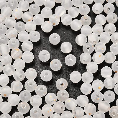 Frosted Transparent Acrylic Beads OACR-F013-12L-1