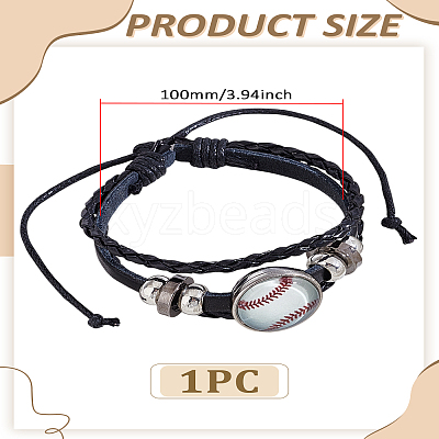1Pc Sport Theme Cowhide Multi-strabd Bracelets BJEW-LP0003-50D-1