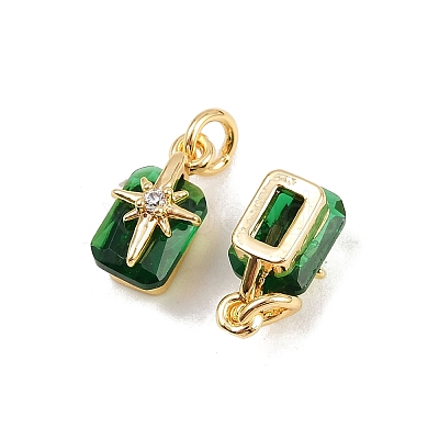 Brass Pave Cubic Zirconia Pendants KK-H078-33G-01-1