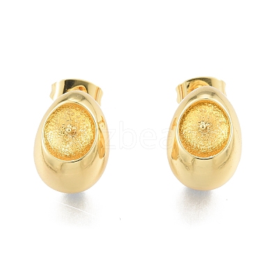 Brass Stud Earring Findings KK-I663-09G-1