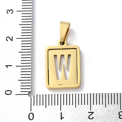 304 Stainless Steel Alphabet Pendants STAS-S152-01G-W-1