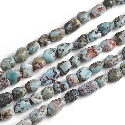 Natural Larimar Beads Strands G-D0002-D64-1