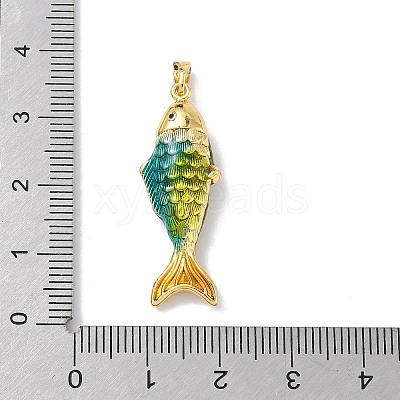 Brass Enamel Pendants KK-Z124-03G-02-1