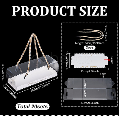 Rectangle Folding Paper & Plastic Storage Boxes with Polyester Rope Handle CON-WH0089-171A-01-1