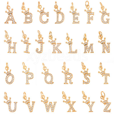 26pcs 26 Styles Brass Charms KK-SC0006-32-1