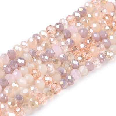 Electroplate Glass Beads Strands GLAA-T023-A16-02-1