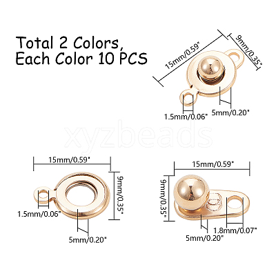 201 Stainless Steel Snap Clasps STAS-PH0019-43-1