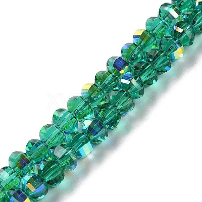 Transparent Electroplate Glass Beads Strands GLAA-Q099-H01-02-1