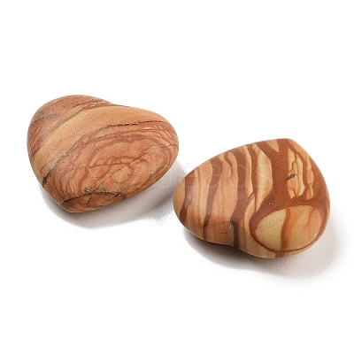 Heart Natural Wood Lace Stone Palm Stones G-C134-06A-23-1