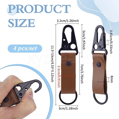 4Pcs PU Leather Belt Keychains AJEW-PH0010-27B-1