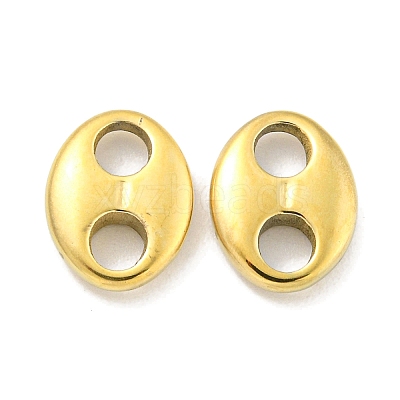 PVD Vacuum Plating 304 Stainless Steel Oval Connector Charms STAS-L278-037G-1