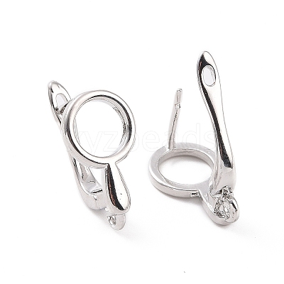 Brass Hoop Earring Findings with Latch Back Closure LS-KK-D086-11P-1
