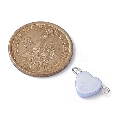 Natural Freshwater Shell Dyed Connector Charms PALLOY-JF02244-02-1