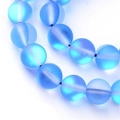 Synthetic Moonstone Beads Strands G-R375-8mm-A11-1
