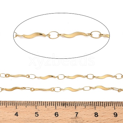 304 Stainless Steel Wavy Bar Link Chains CHS-H116-01D-G-1