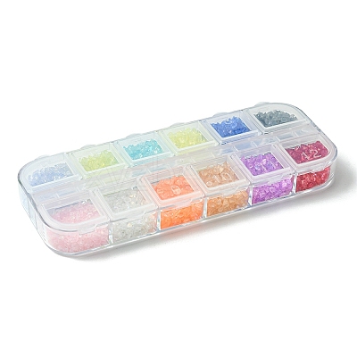 48G 12 Colors Transparent Electroplate Crushed Glass Craft GLAA-FS0001-65-1