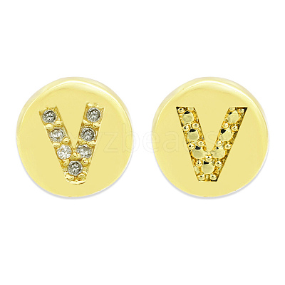 Brass Micro Pave Clear Cubic Zirconia Beads KK-T030-LA843-VX3-1