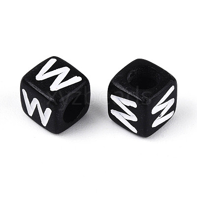 Initial Acrylic Horizontal Hole Beads OACR-ZX006-35W-1