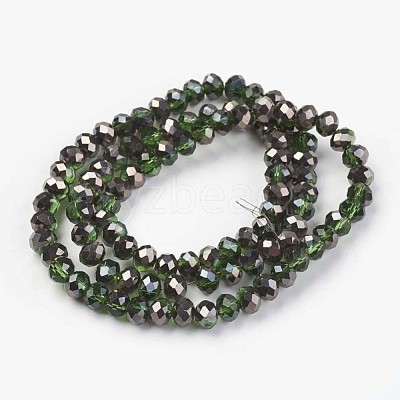 Electroplate Transparent Glass Beads Strands EGLA-A034-T6mm-P03-1