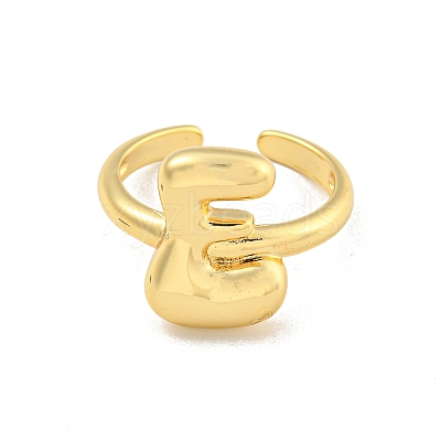 Brass Letter Open Cuff Rings for Women RJEW-G313-01E-G-1