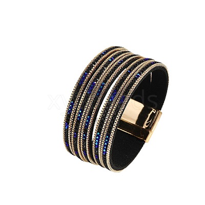 PU Leather Rhinestone Multi-strand Bracelets WGEB3AF-01-1
