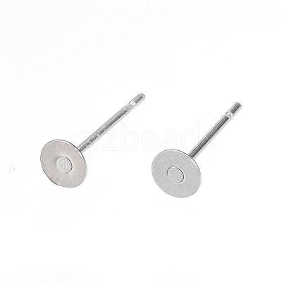 Tarnish Resistant 304 Stainless Steel Stud Earring Findings STAS-D448-088P-4mm-1